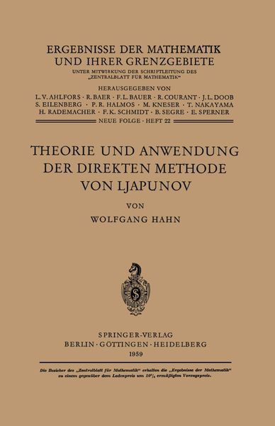 Produktbild: Theorie und Anwendung der direkten Methode von Ljapunov
