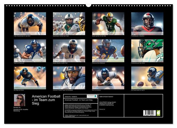 Produktbild: American Football - im Team zum Sieg (Wandkalender 2026 DIN A2 quer), CALVENDO Monatskalender
