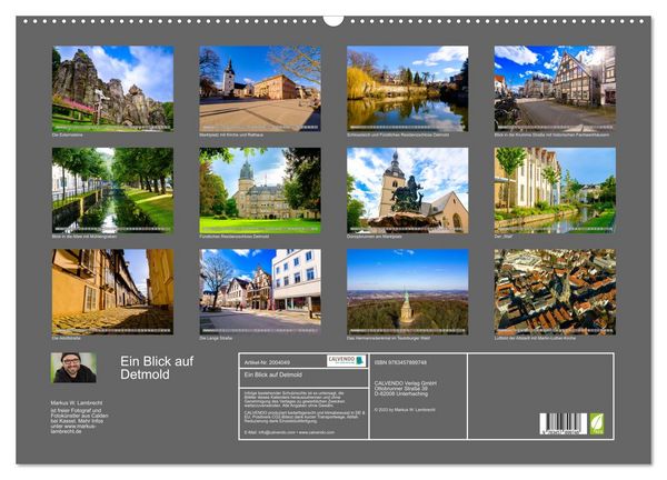 Produktbild: Ein Blick auf Detmold (Wandkalender 2026 DIN A2 quer), CALVENDO Monatskalender
