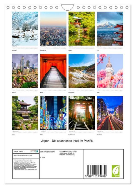 Produktbild: Japan - Die spannende Insel im Pazifik. (Wandkalender 2026 DIN A4 hoch), CALVENDO Monatskalender