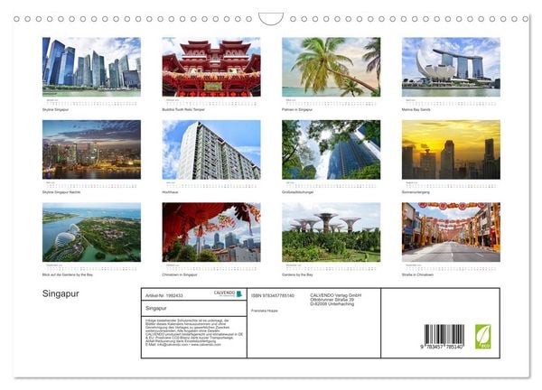 Produktbild: Singapur (Wandkalender 2026 DIN A3 quer), CALVENDO Monatskalender