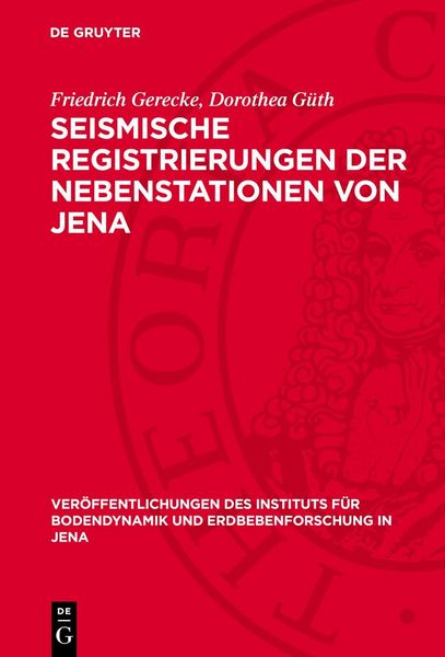 Produktbild: Seismische Registrierungen der Nebenstationen von Jena