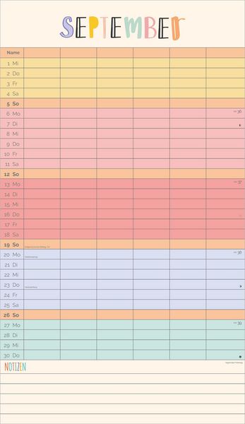 Produktbild: Familienplaner Unser buntes Jahr 2027