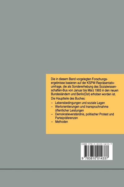 Produktbild: Ostdeutschland im Wandel: Lebensverh&auml;ltnisse &mdash; politische Einstellungen