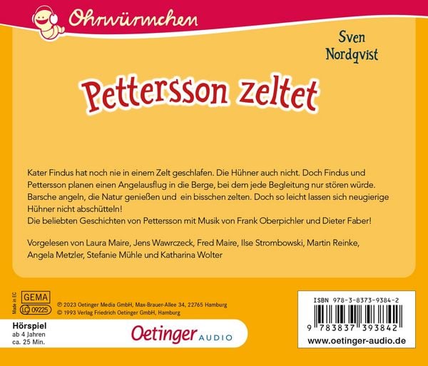 Pettersson und Findus. Pettersson zeltet