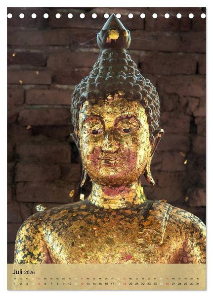 Produktbild: BUDDHA in GOLD (Tischkalender 2026 DIN A5 hoch), CALVENDO Monatskalender