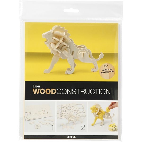 Produktbild: Creativ Company 3D-Figuren zum Zusammensetzen, L&ouml;we, Gr&ouml;&szlig;e 18,5x7x7,3, 1 Stk