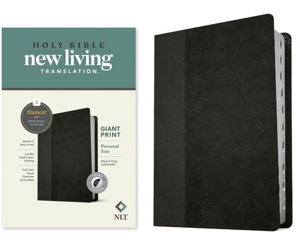Produktbild: NLT Personal Size Giant Print Bible, Filament Enabled Edition (Red Letter, Leatherlike, Black/Onyx, Indexed)