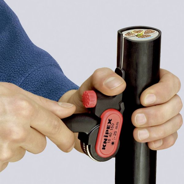 Produktbild: Knipex 16 40 150 Au&szlig;enmantelschneider Geeignet f&uuml;r Rundkabel 25 mm (min)