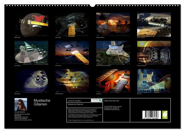 Produktbild: Mystische Gitarren (hochwertiger Premium Wandkalender 2026 DIN A2 quer), Kunstdruck in Hochglanz