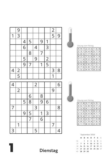 Produktbild: Das tägliche Sudoku 2026 - Tagesabreißkalender -14,8x21,0 - Rätselkalender - Knobelkalender