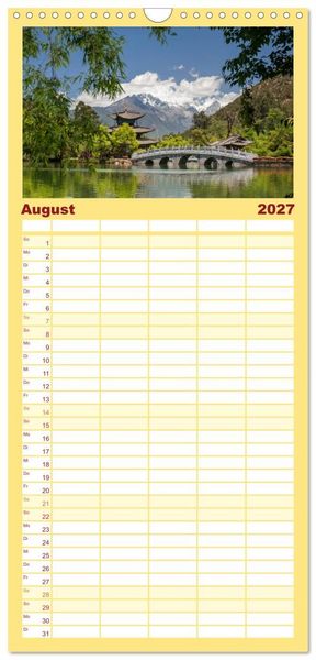 Produktbild: Familienplaner 2027 - Asien - Kontinent der Farben mit 5 Spalten (Wandkalender, 21 x 45 cm) CALVENDO