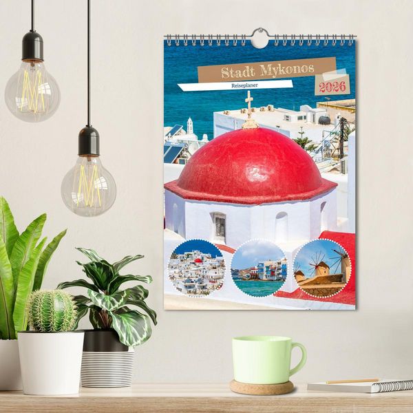 Produktbild: Stadt Mykonos - Reiseplaner (Wandkalender 2026 DIN A4 hoch), CALVENDO Monatskalender