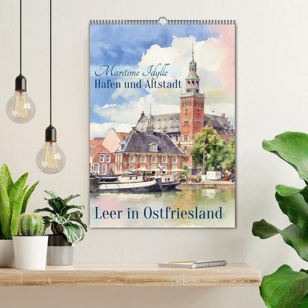 Produktbild: Hafen und Altstadt - Leer in Ostfriesland (Wandkalender 2027 DIN A2 hoch), CALVENDO Monatskalender