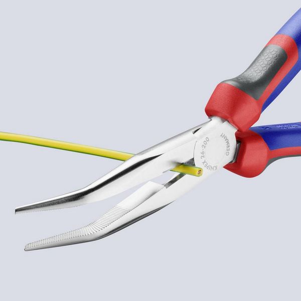 Produktbild: Knipex 26 25 200 Elektronik- u. Feinmechanik Flachrundzange 40&deg; gebogen Vanadium Elektrostahl 200 mm