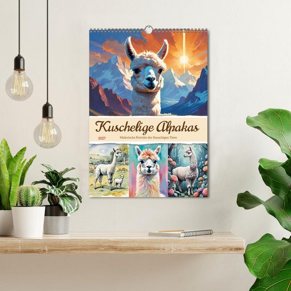 Produktbild: Kuschelige Alpakas (Wandkalender 2027 DIN A3 hoch), CALVENDO Monatskalender