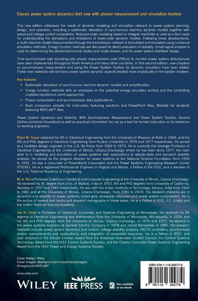 Produktbild: Power System Dynamics and Stability