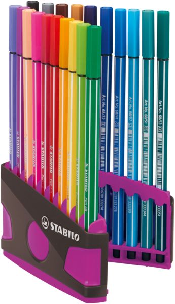 Produktbild: STABILO Premium-Filzstift -   Pen 68 Colorparade - 20er Tischset in anthrazit/pink - mit 20 verschiedenen Farben
