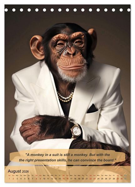 Produktbild: Funny manager wisdom from animals (Desk Calendar 2026 DIN A5 portrait), CALVENDO 12 Month DeskCalendar