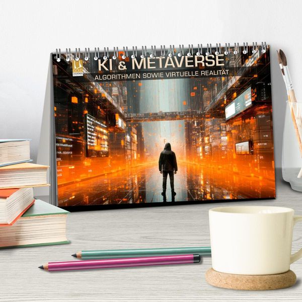 Produktbild: KI UND METAVERSE Algorithmen sowie virtuelle Realit&auml;t (Tischkalender 2026 DIN A5 quer), CALVENDO Monatskalender