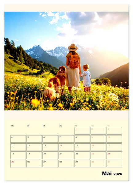 Produktbild: Der Familienkalender - Mit Hund durchs Jahr (Wandkalender 2026 DIN A3 hoch), CALVENDO Monatskalender