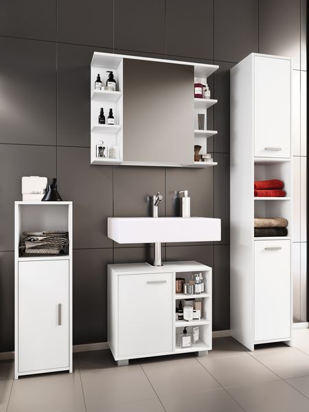 Produktbild: 4-tlg. Komplett Badm&ouml;bel Badschrank Set Zalo I