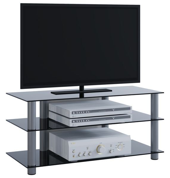 Produktbild: TV M&ouml;bel Sideboard Fernseh Rack Alu Glas Netasa
