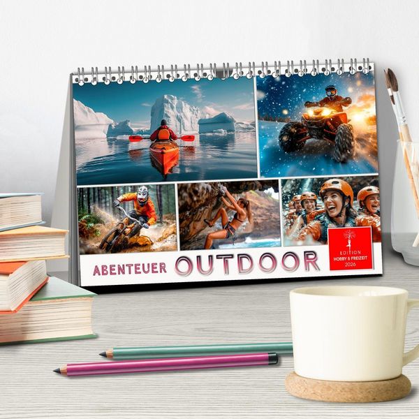 Produktbild: Abenteuer Outdoor (Tischkalender 2026 DIN A5 quer), CALVENDO Monatskalender