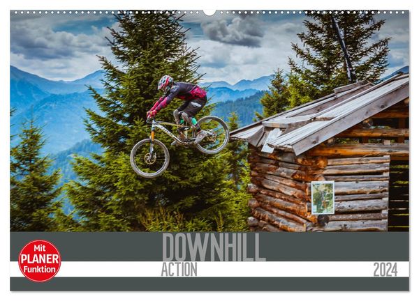 Downhill Action (Wandkalender 2024 DIN A2 quer), CALVENDO Monatskalender
