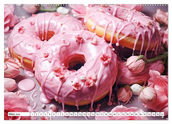 Produktbild: Bunte Donut-Tr&auml;ume - Himmlischer Geschmack aus Krapfenteig (hochwertiger Premium Wandkalender 2026 DIN A2 quer), Kunstdruck in Hochglanz
