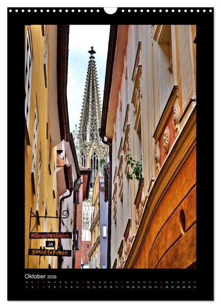 Produktbild: Gassen und T&uuml;rme in Regensburg (Wandkalender 2026 DIN A3 hoch), CALVENDO Monatskalender