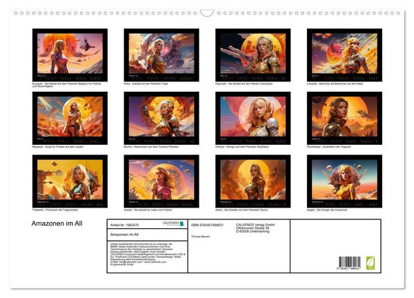 Produktbild: Amazonen im All (Wandkalender 2026 DIN A2 quer), CALVENDO Monatskalender