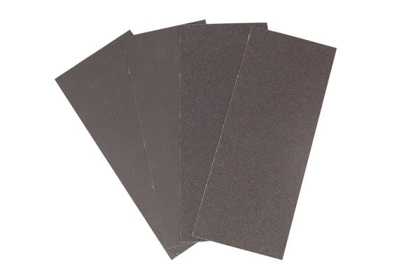 PEBARO L196 - Schmirgelpapier-Set, 4 Bögen je 28 x 11,5 cm, Korn 60, 100, 180, 220, in Polybeutel