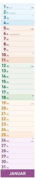 Produktbild: Megaplaner XXL 2026 - Streifen-Kalender 18x86 cm - mit Ferienterminen - viel Platz für Notizen - Wandplaner - Küchenkalender - Alpha Edition