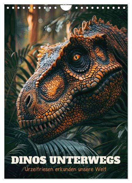Produktbild: Dinos unterwegs: Urzeitriesen erkunden unsere Welt (Wandkalender 2026 DIN A4 hoch), CALVENDO Monatskalender