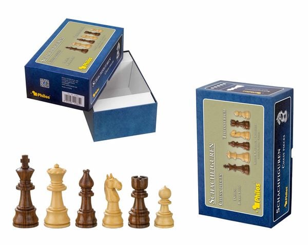 Produktbild: Schachfiguren Theoderich, K&ouml;nigsh&ouml;he 95 mm, gewichtet, in Setup Box