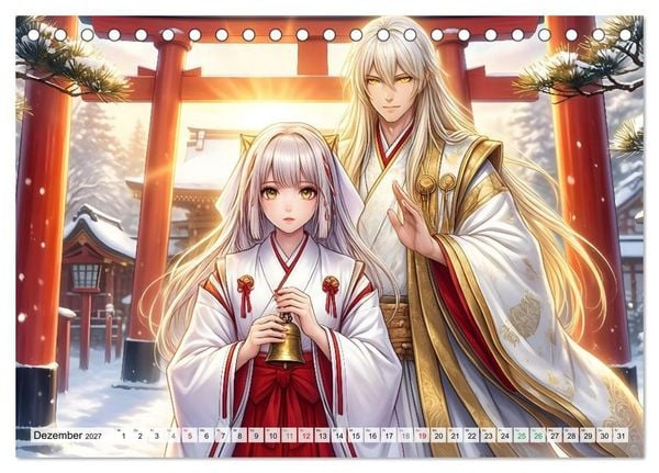 Produktbild: Meiji Mondkalender (Tischkalender 2027 DIN A5 quer), CALVENDO Monatskalender