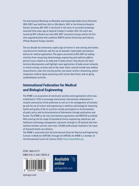 Produktbild: 4th International Workshop on Wearable and Implantable Body Sensor Networks (BSN 2007)