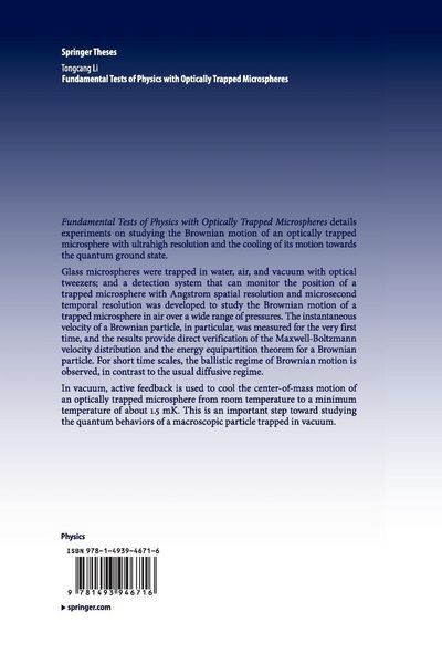 Produktbild: Fundamental Tests of Physics with Optically Trapped Microspheres