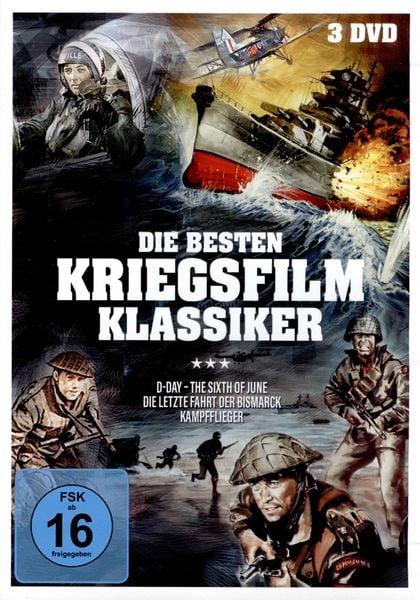 Produktbild: Die Besten Kriegsfilm-Klassiker (D-Day &ndash; The Sixth of June, Sink the Bismarck, The Hunters) [3 DVDs]