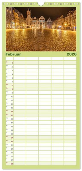 Produktbild: Familienplaner 2026 - Jena in Bildern mit 5 Spalten (Wandkalender, 21 x 45 cm) CALVENDO