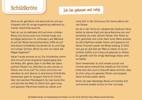 Produktbild: 30 Krafttier-Karten mit Fantasiereisen f&uuml;r Kinder von 4 bis 10
