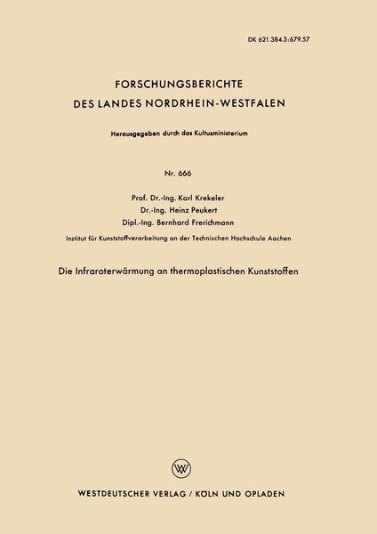 Produktbild: Die Infraroterw&auml;rmung an thermoplastischen Kunststoffen