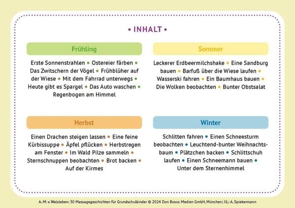 30 Massagegeschichten für Grundschulkinder