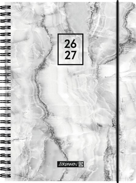Schülerkalender 2026/2027 'Grey Marble' | A5, Kunststoff