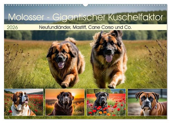 Molosser - Gigantischer Kuschelfaktor (Wandkalender 2026 DIN A2 quer), CALVENDO Monatskalender
