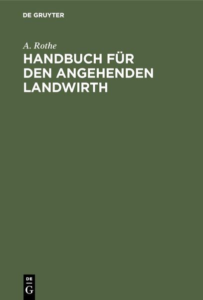 Produktbild: Handbuch f&uuml;r den angehenden Landwirth