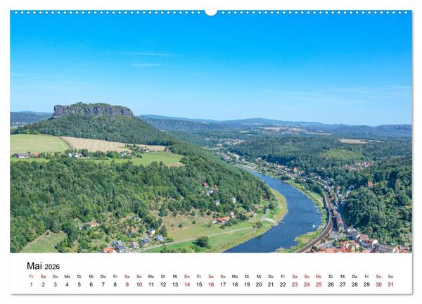 Produktbild: Bergfestung K&ouml;nigstein (Wandkalender 2026 DIN A2 quer), CALVENDO Monatskalender
