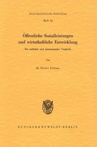 Produktbild: &Ouml;ffentliche Sozialleistungen und wirtschaftliche Entwicklung.