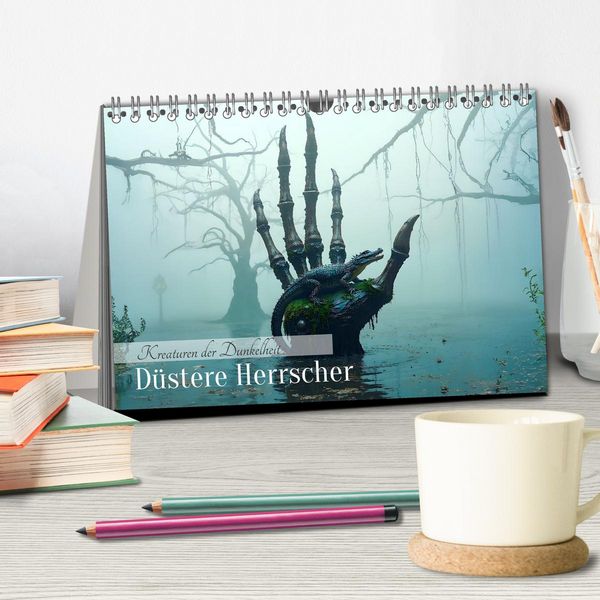 Produktbild: Kreaturen der Dunkelheit - D&uuml;stere Herrscher (Tischkalender 2026 DIN A5 quer), CALVENDO Monatskalender